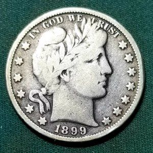 OLD COIN    1899 Barber Half Dollar (121 yrs old )